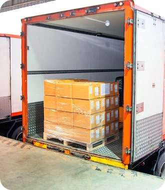 Back of truck with boxes