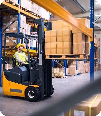 Person in forklift
